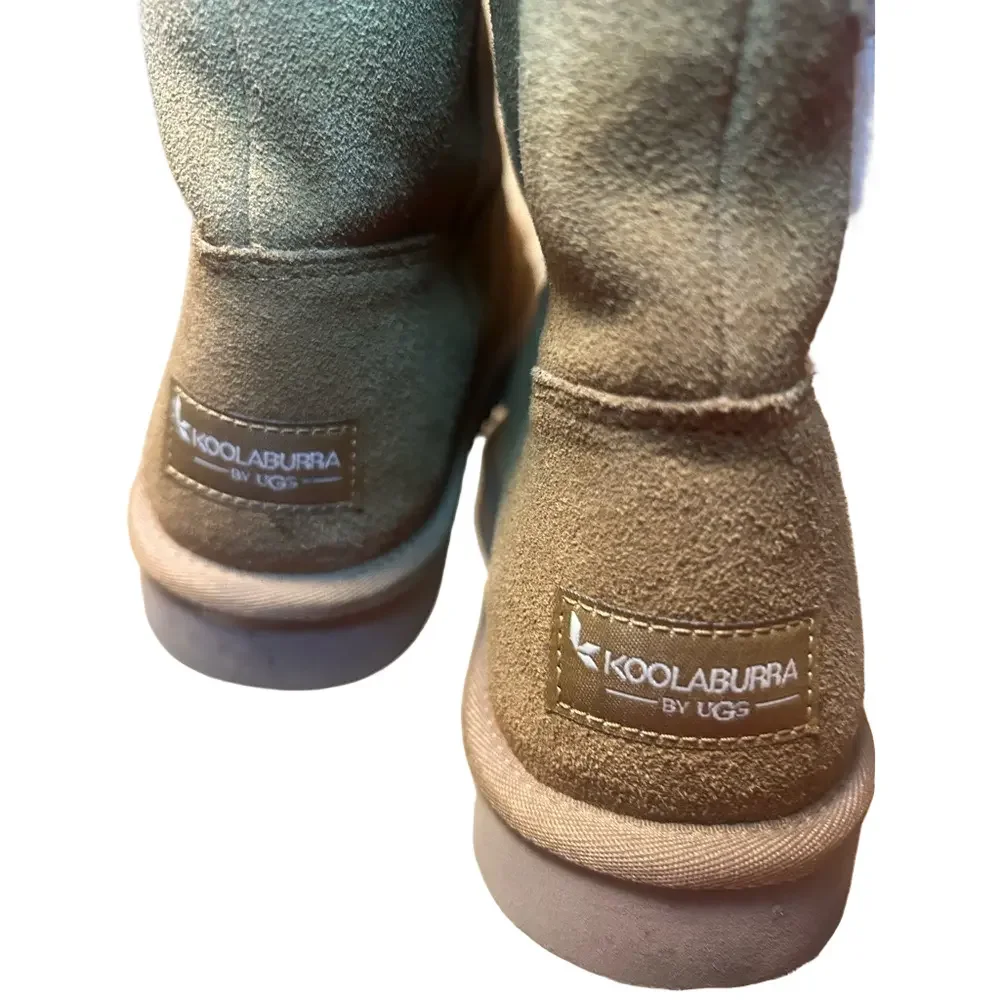 Koolaburra Tan Suede Boots with Fur Trim